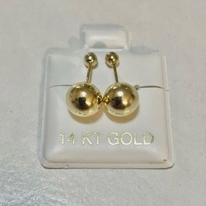 14k yellow solid gold earrings